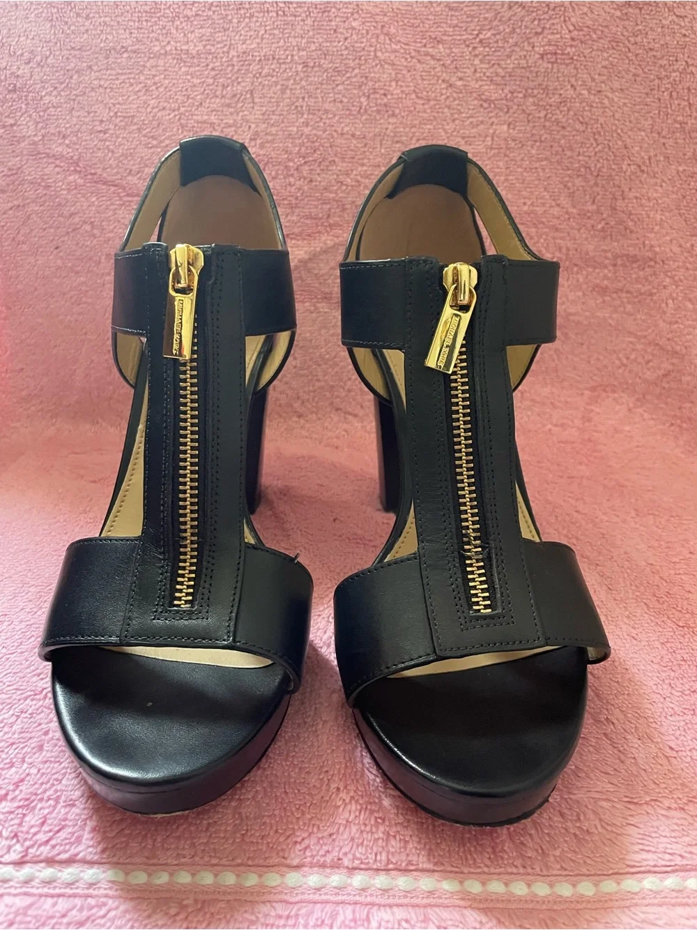 MICHAEL KORS Berkley Zipper Platform High-heel Sandals In Black 8.5